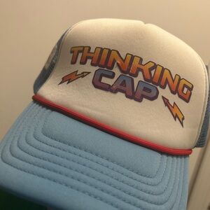 Thinking Cap Stranger Things Hat - Blue and White